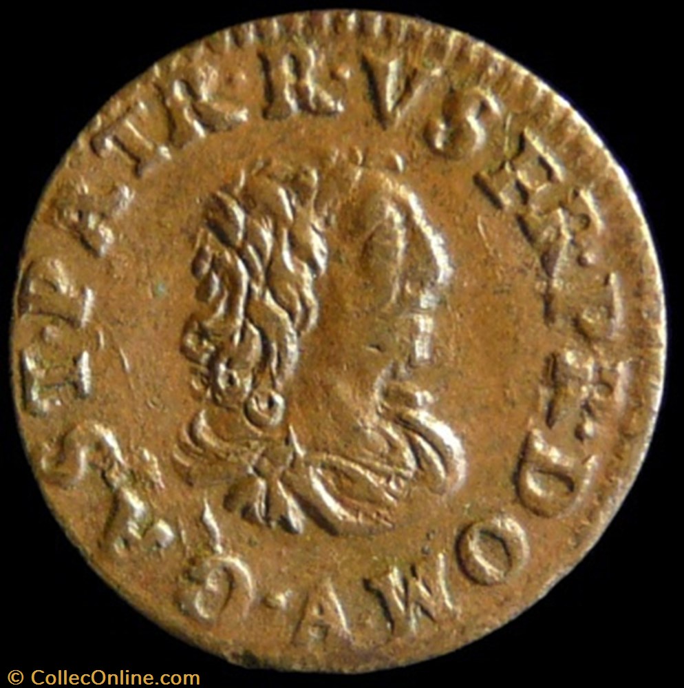 Gaston d'Orleans (1627-1650), Denier Tournois type 7 - 1649 monnaies france feodales gaston orleans 1627 1650 denier tournois type 7 1649