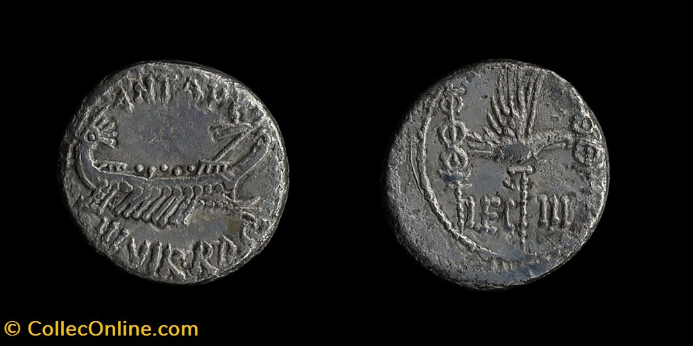 Marcus Antonius, Denarius monnaies antiques romaines imperiales et republicaines marcus antonius denarius