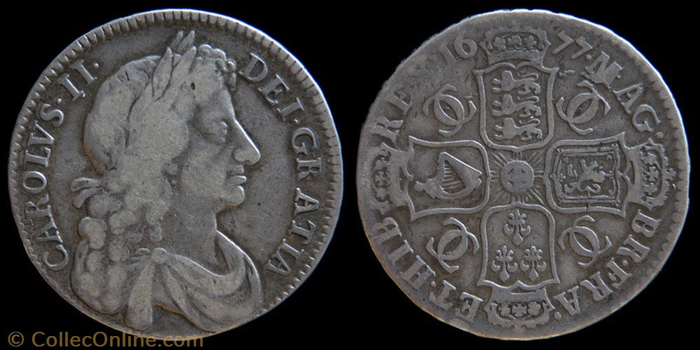 Charles II (1660-1685) - half crown monnaies monde royaume uni charles ii 1660 1685 half crown