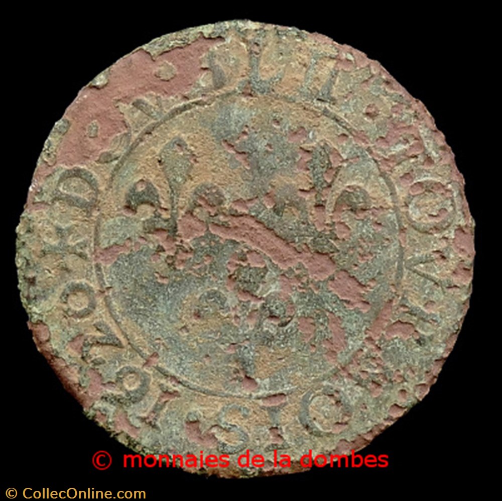 monnaies france feodales marie de montpensier 1608 1627 double tournois type 5 1620