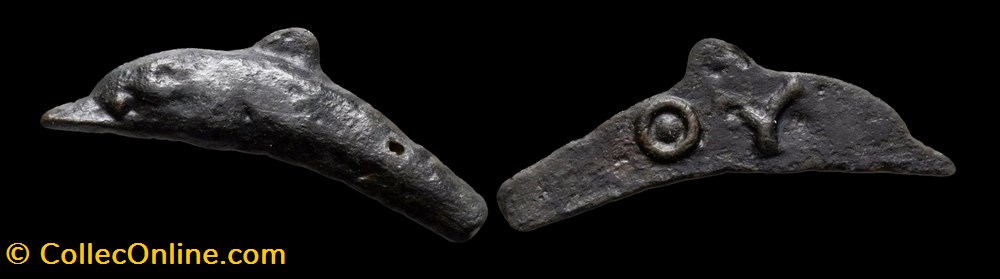Scythia, Olbia - AE cast dolphin monnaies antiques grecques scythia olbia ae cast dolphin