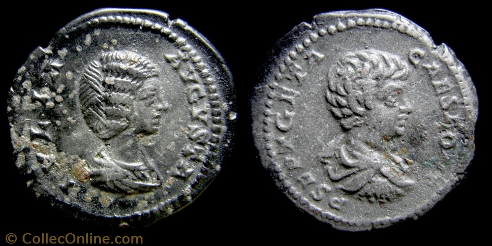 Julia Domna & Geta, Denarius - 0350 coin ancient b c to roman julia domna geta denarius 0350
