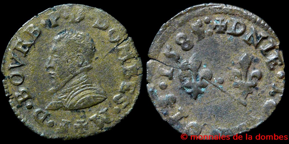 monnaies europe medievale france feodales francois ii de montpensier 1582 1592 denier tournois type 3 1585