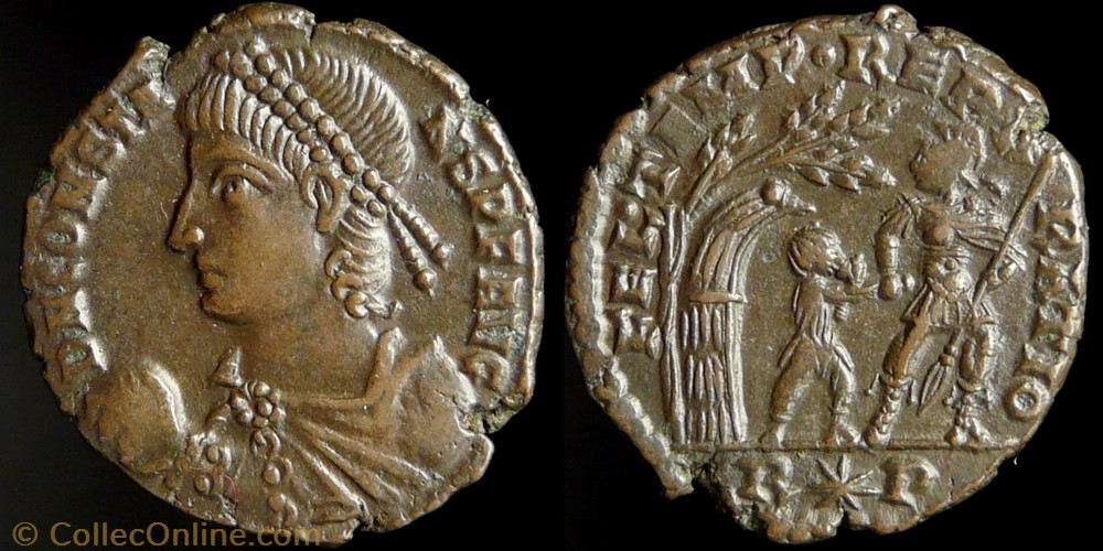 Constans, AE2 monnaie antique av jc ap romaine republicaine imperiale constans ae2
