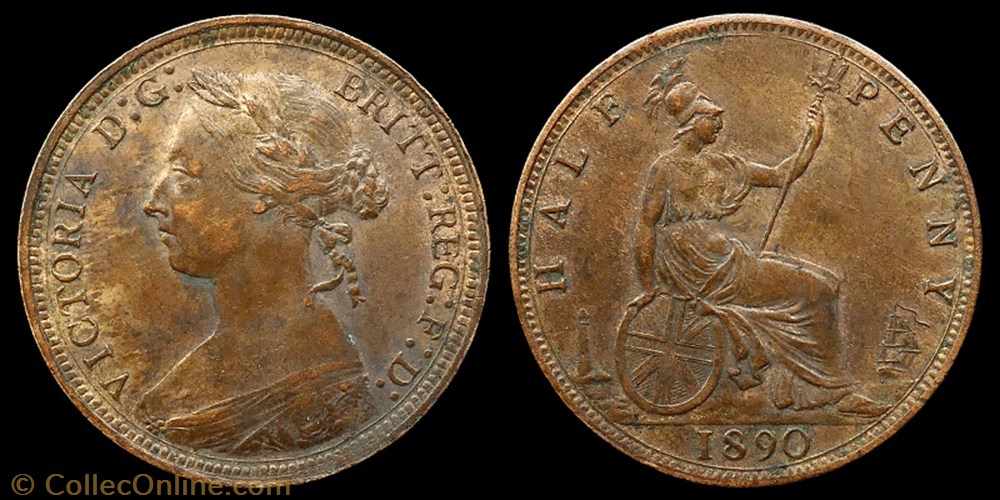 Victoria (1837-1901) - half penny monnaies monde royaume uni victoria 1837 1901 half penny
