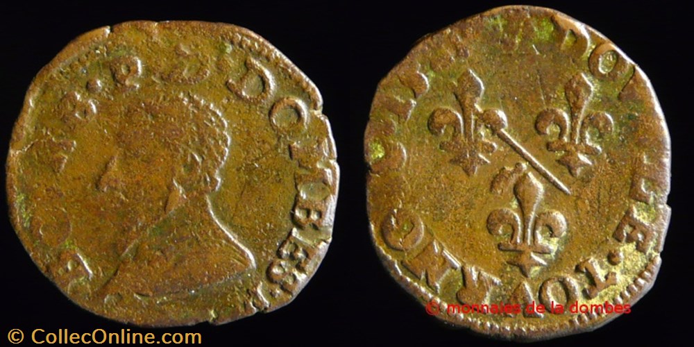 monnaies france feodales francois ii de montpensier 1582 1592 double tournois type 3 1585