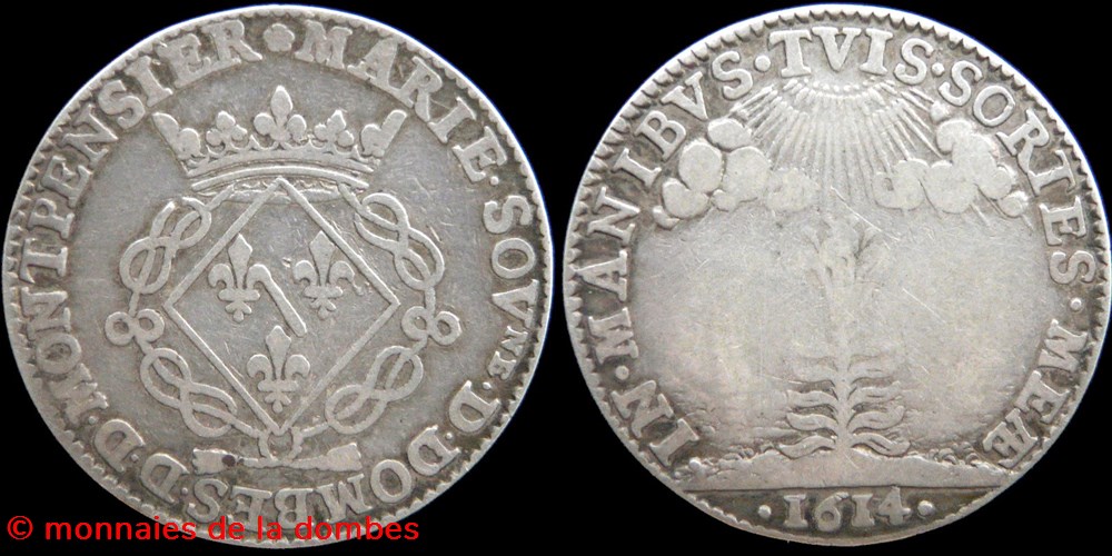1614 - Marie de Bourbon-Montpensier (1608-1627), Jeton, argent monnaies paranumismatique jetons poids 1614 marie de bourbon montpensier 1608 1627 jeton argent