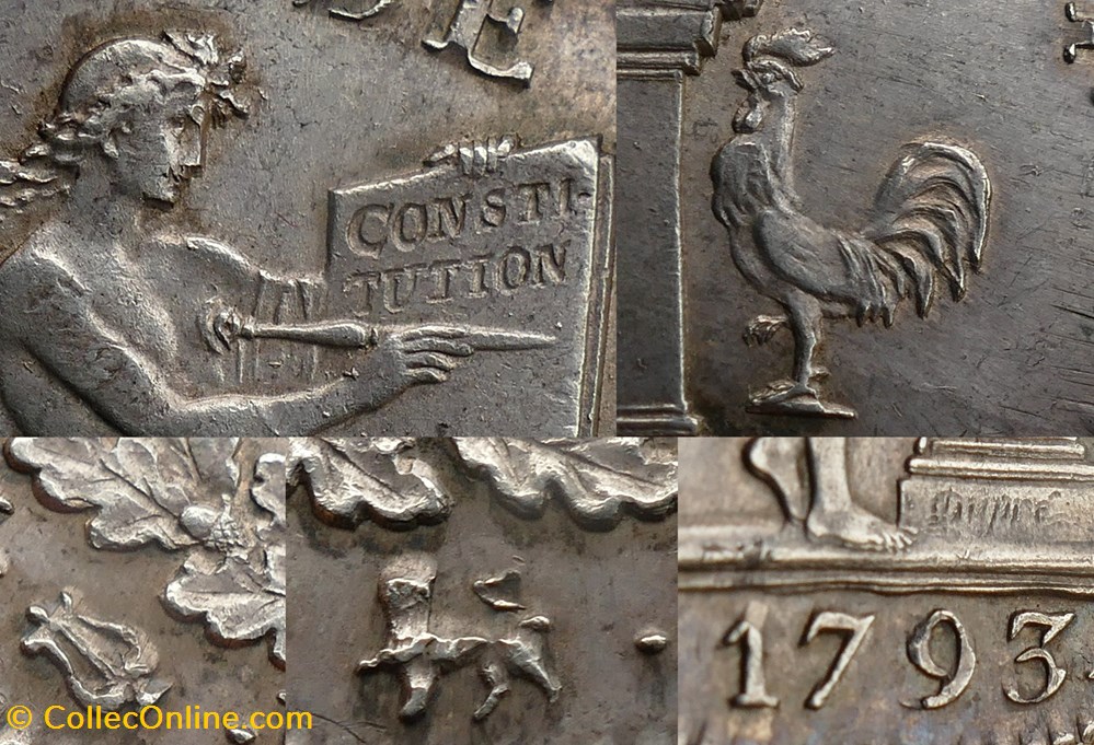 Convention - Ecu de six livres 1793 A monnaies monde france convention ecu de six livres 1793 a
