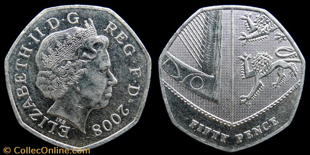 Elizabeth II (1952-2022) - 50 pence monnaies monde royaume uni elizabeth ii 1952 2022 50 pence