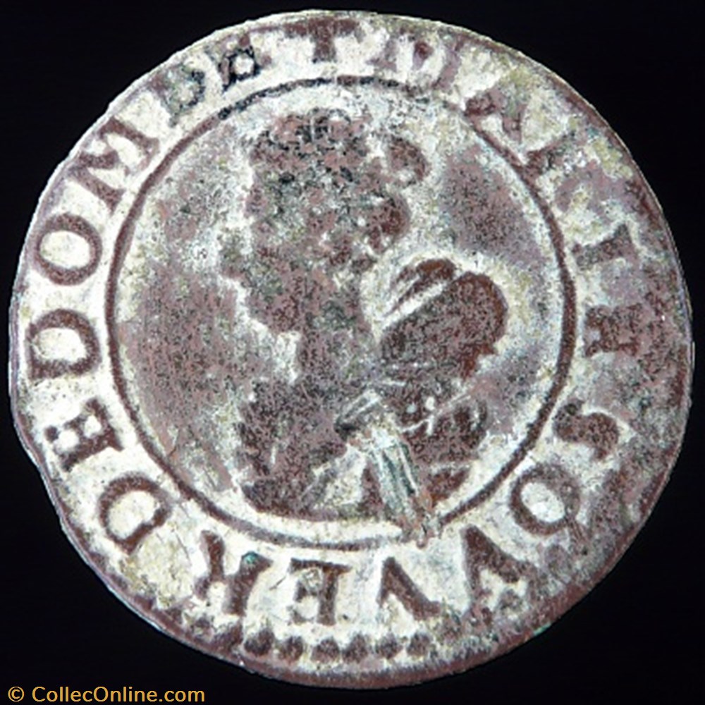 monnaies france feodales marie de montpensier 1608 1627 double tournois type 5 1623