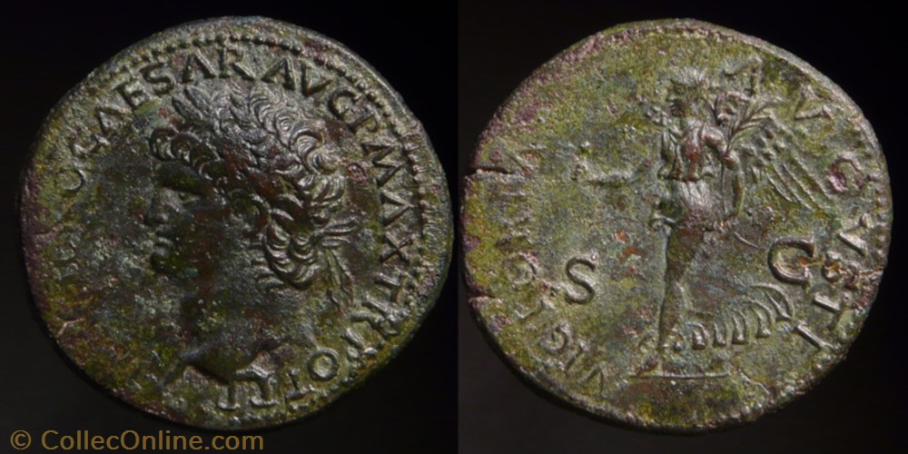 Nero, Dupondius coin ancient b c to a roman nero dupondius