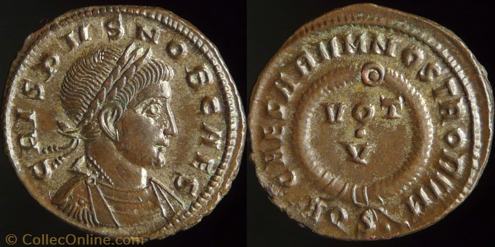 Crispus, AE3 monnaie antique av jc ap romaine republicaine imperiale crispus ae3