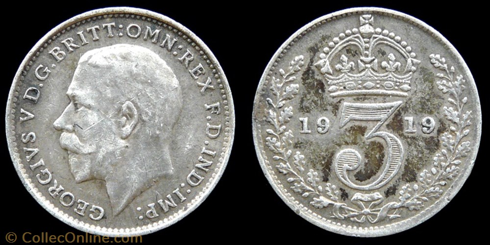 George V (1910-1936) - three pence monnaies monde royaume uni george v 1910 1936 three pence