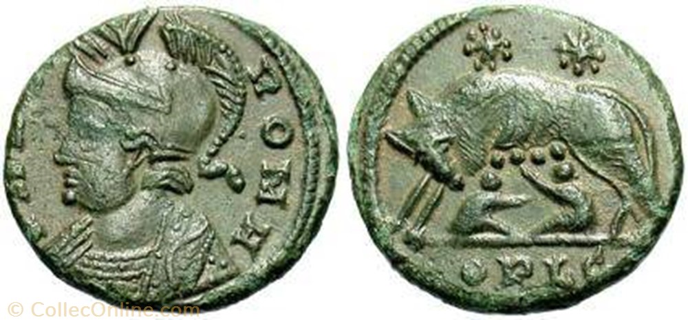 Urbs Roma, AE 3 coin ancient c to roman urbs roma ae 3