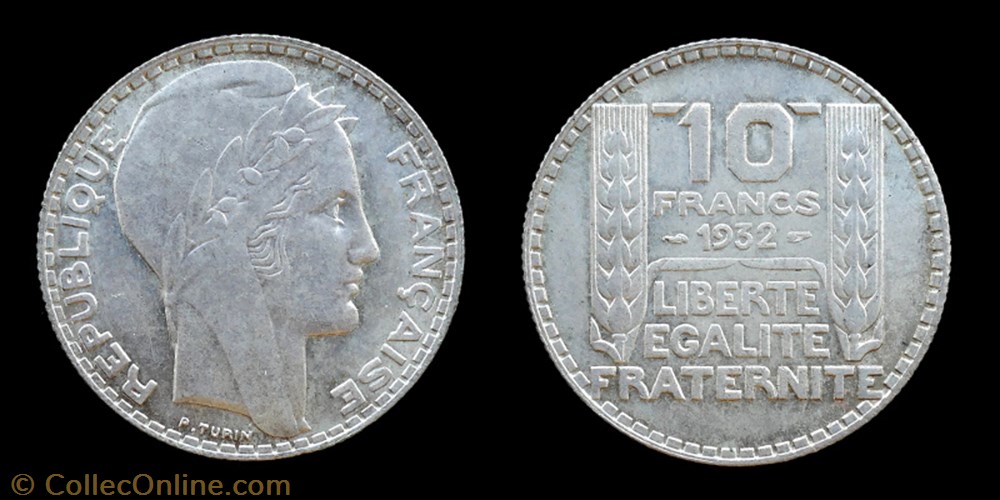 monnaies monde france 3 republique 1870 1940 10 francs 1932
