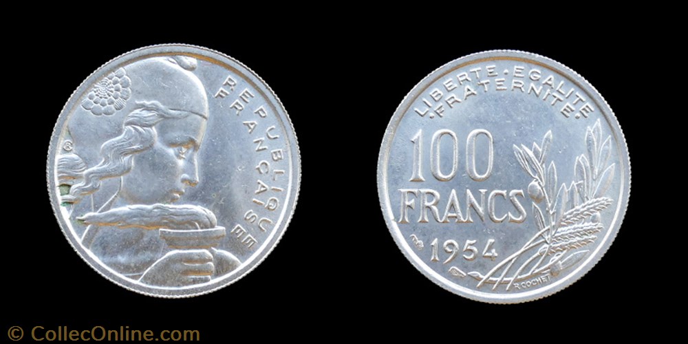 monnaies monde france 4 republique 1946 1958 100 francs 1954