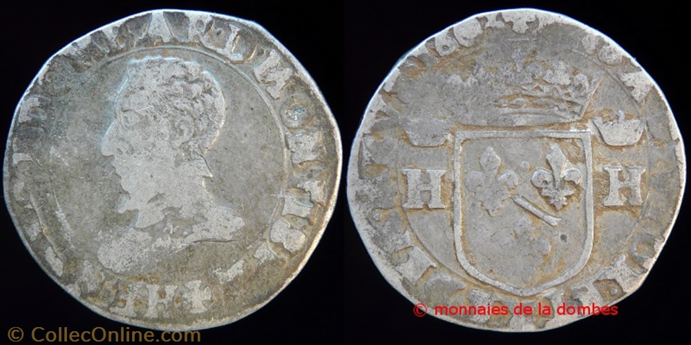 monnaies europe medievale a france feodales dombes henri ii de montpensier 1592 1608 teston 1603