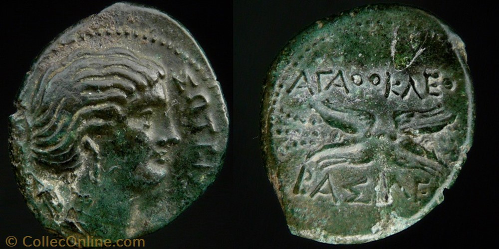 Syracuse Agathokles 317-289 BC coin ancient to roman syracuse agathokles 317 289 bc