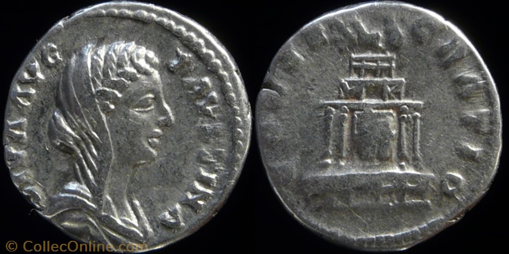 Diva Faustina II, Denarius - 020 coin ancient b c to roman diva faustina ii denarius 020