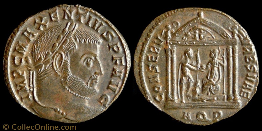 Maxentius, Follis coin ancient b c to roman maxentius follis