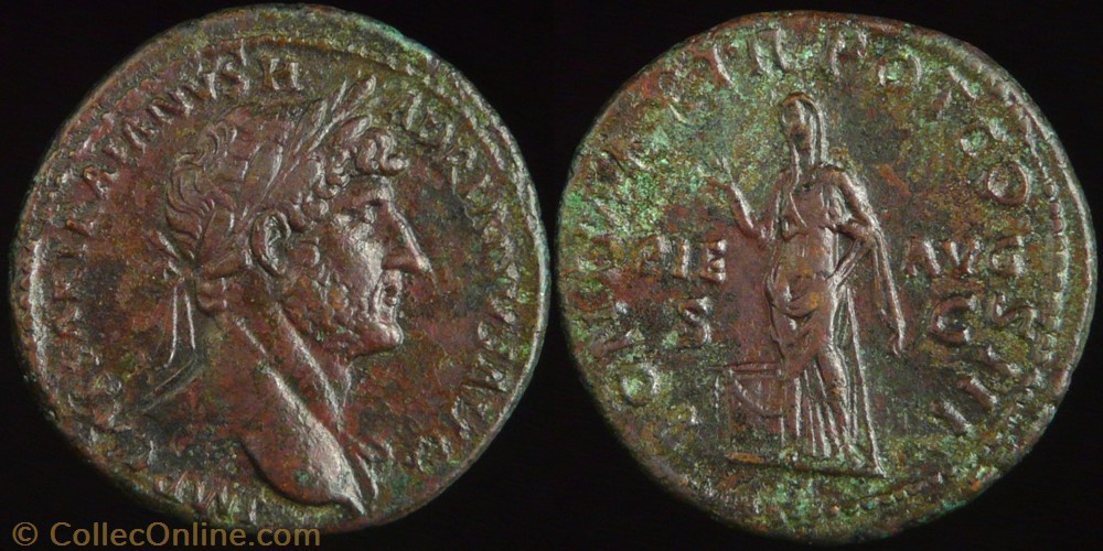 Hadrian, As coin ancient b c to roman hadrian as
