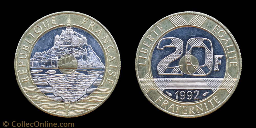monnaies monde france 5 republique 1958 20 francs 1992