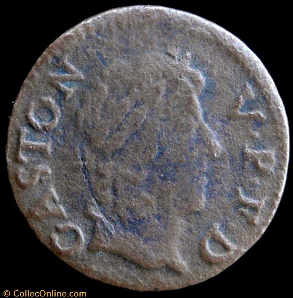 Gaston d'Orleans (1627-1650), Denier Tournois type 13 - 1652 monnaies france feodales gaston orleans 1627 1650 denier tournois type 13 1652