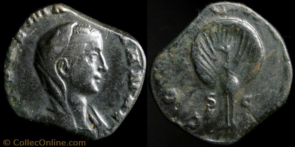 coin ancient b c to roman diva mariniana sestertius 0350