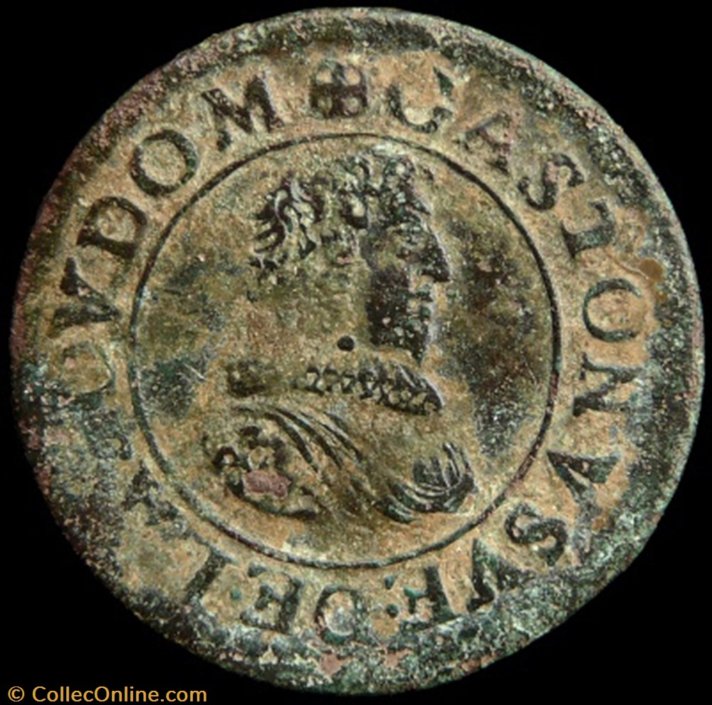 monnaies france feodales gaston orleans 1627 1650 double tournois type 8 1635 r