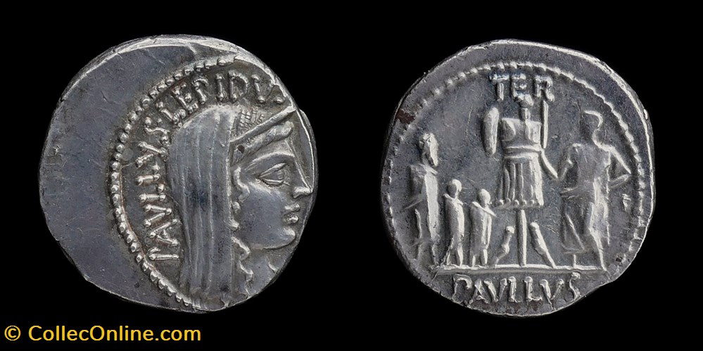 L. Aemilius Lepidus Paullus, Denarius monnaies antiques romaines imperiales et republicaines l aemilius lepidus paullus denarius