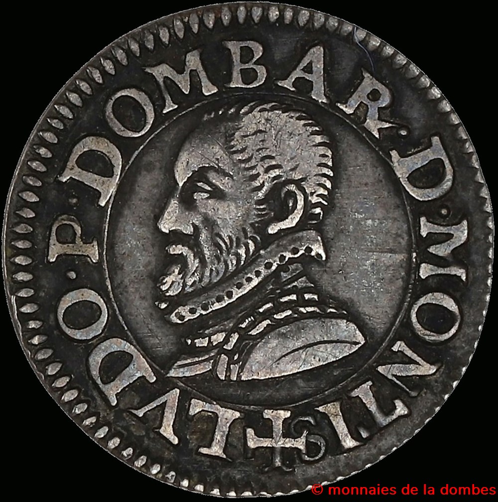 monnaies europe medievale france feodales louis ii de montpensier 1560 1582 denier tournois type 1 argent 1576