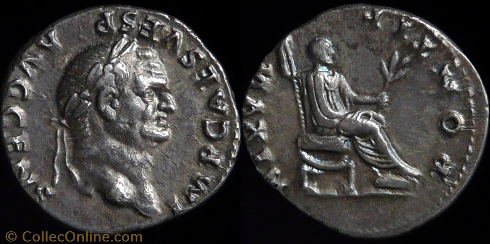 Vespasian, Denarius coin ancient b c to roman vespasian denarius