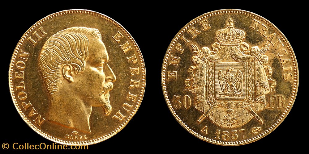 Napoleon III Empereur (1852-1870) - 50 francs or 1857A monnaies monde france napoleon iii empereur 1852 1870 50 francs or 1857a