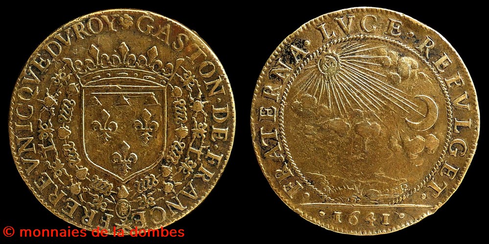 1641 - Gaston d'Orleans (1627-1650), Jeton, laiton monnaies paranumismatique jetons poids 1641 gaston orleans 1627 1650 jeton laiton