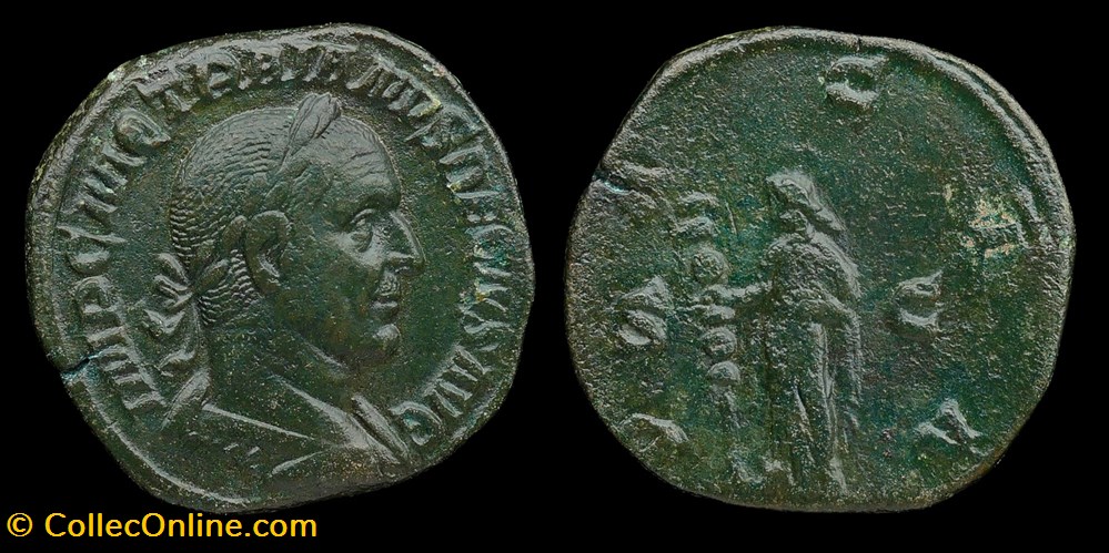 Trajan Decius, Sestertius monnaies antiques romaines imperiales et republicaines trajan decius sestertius