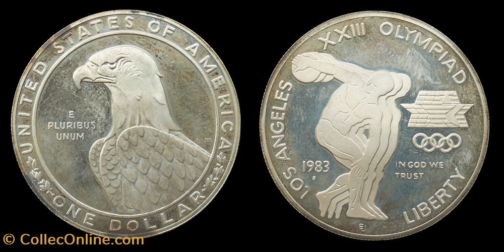 Los Angeles Olympiad dollar - 1983 monnaies monde etats unis los angeles olympiad dollar 1983