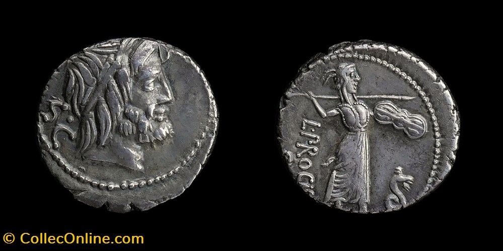 L. Procilius L.F., Denarius monnaies antiques romaines imperiales et republicaines l procilius l f denarius