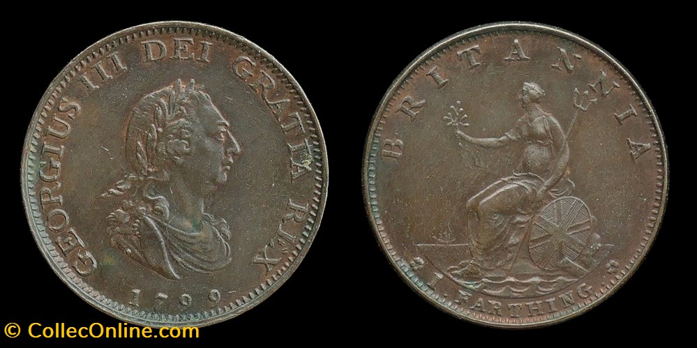 George III (1760-1820) - farthing monnaies monde royaume uni george iii 1760 1820 farthing