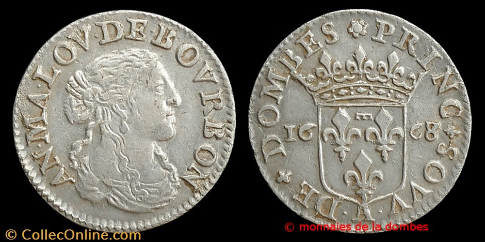 monnaies france feodales anne marie louise orleans 1650 1693 douzieme ecu 1668