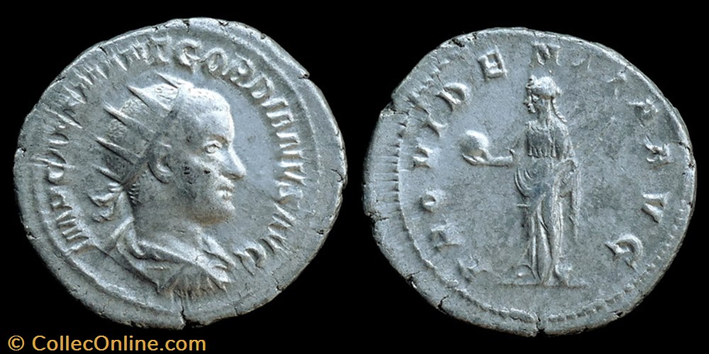 Gordian III, Antoninianus - Providentia Avg monnaies antiques romaines imperiales et republicaines gordian iii antoninianus providentia avg