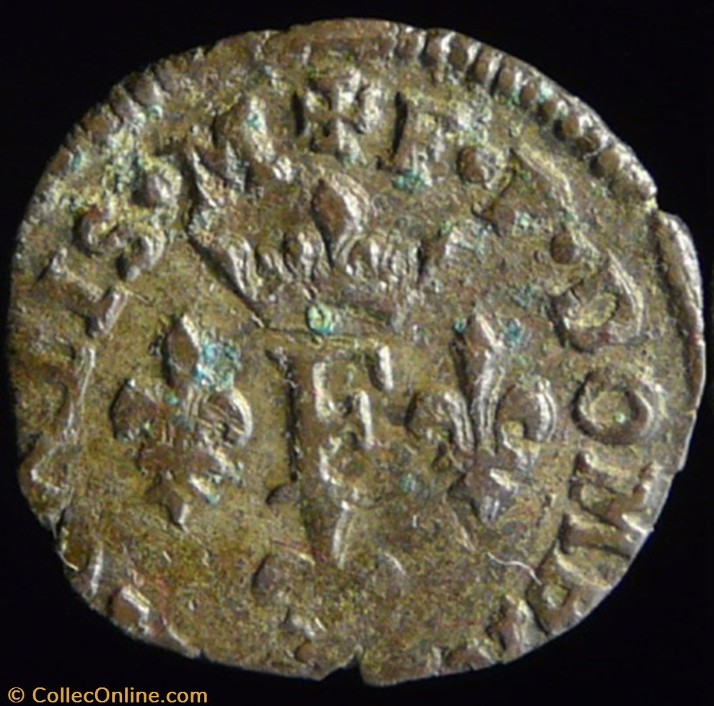 François II de Montpensier (1582-1592), Liard - 1585 monnaies france feodales francois ii de montpensier 1582 1592 liard 1585