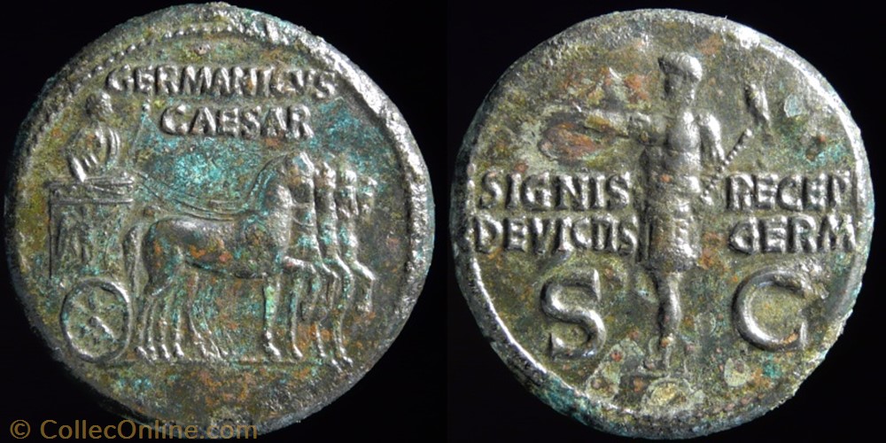monnaie antique av jc ap romaine republicaine imperiale germanicus dupondius