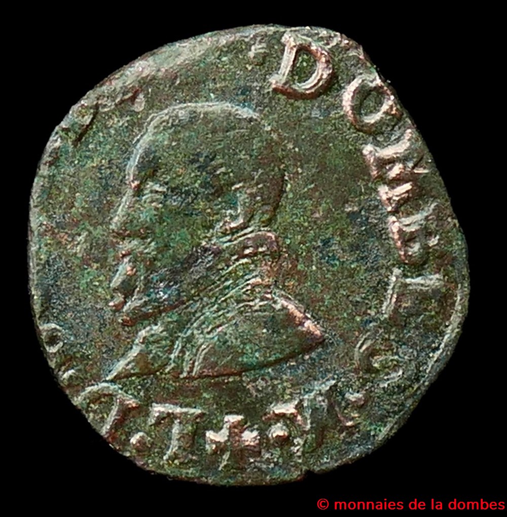 monnaies europe medievale a france feodales louis ii de montpensier 1560 1582 denier tournois type 2 1581