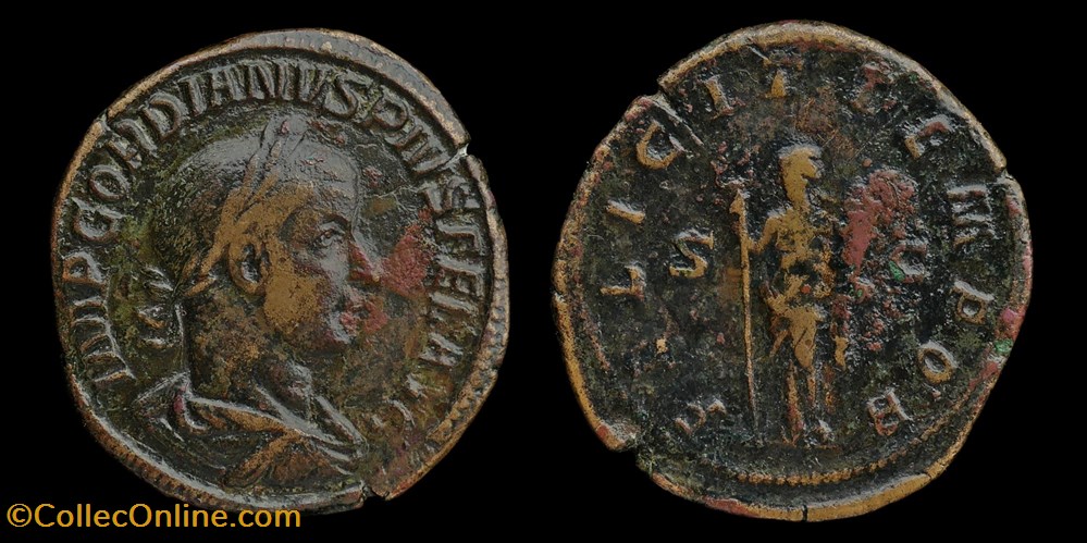 Gordian III, Sestertius - Felicit Tempor monnaies antiques romaines imperiales et republicaines gordian iii sestertius felicit tempor