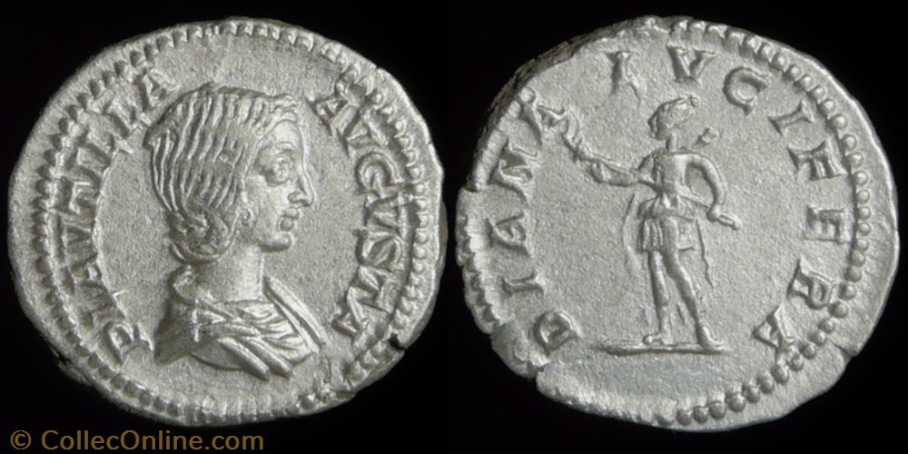 Plautilla, Denarius monnaies antiques romaines republicaines imperiales plautilla denarius