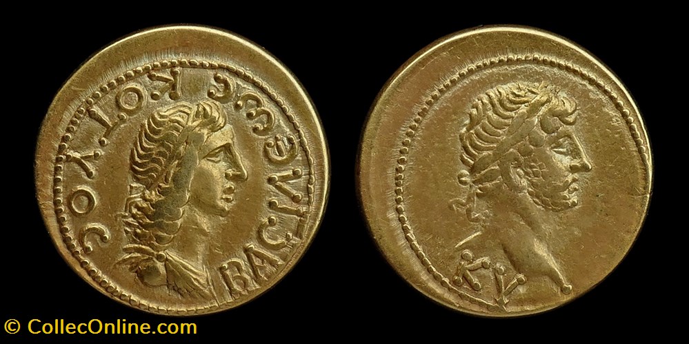 Bosporan kingdom - Cotys II & Hadrian, electrum stater monnaies antiques romaines provinciales bosporan kingdom cotys ii hadrian electrum stater