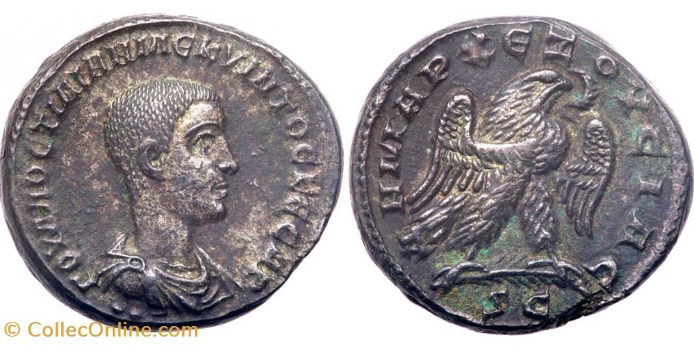 Hostilien Cesar, tetradrachme - Antioche monnaies antiques romaines provinciales hostilien cesar tetradrachme antioche