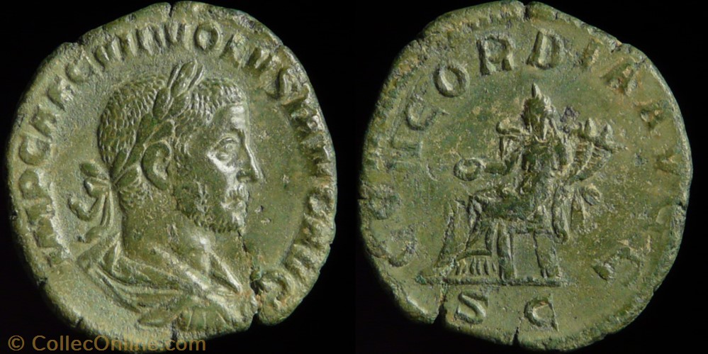 Volusian, Sestertius coin ancient b c to roman volusian sestertius
