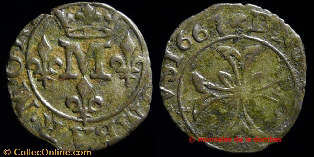 monnaies france feodales anne marie louise orleans 1650 1693 liard 1667