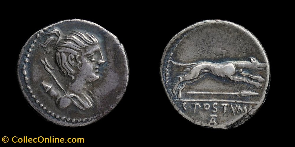 C. Postumius, Denarius monnaies antiques romaines imperiales et republicaines c postumius denarius
